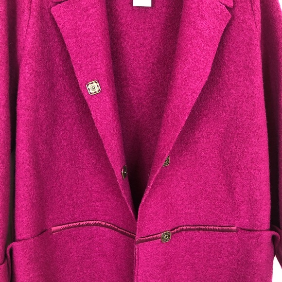 Vintage Kim Bernardin Paris Fuchsia Wool Coat Sz S - Picture 11 of 11